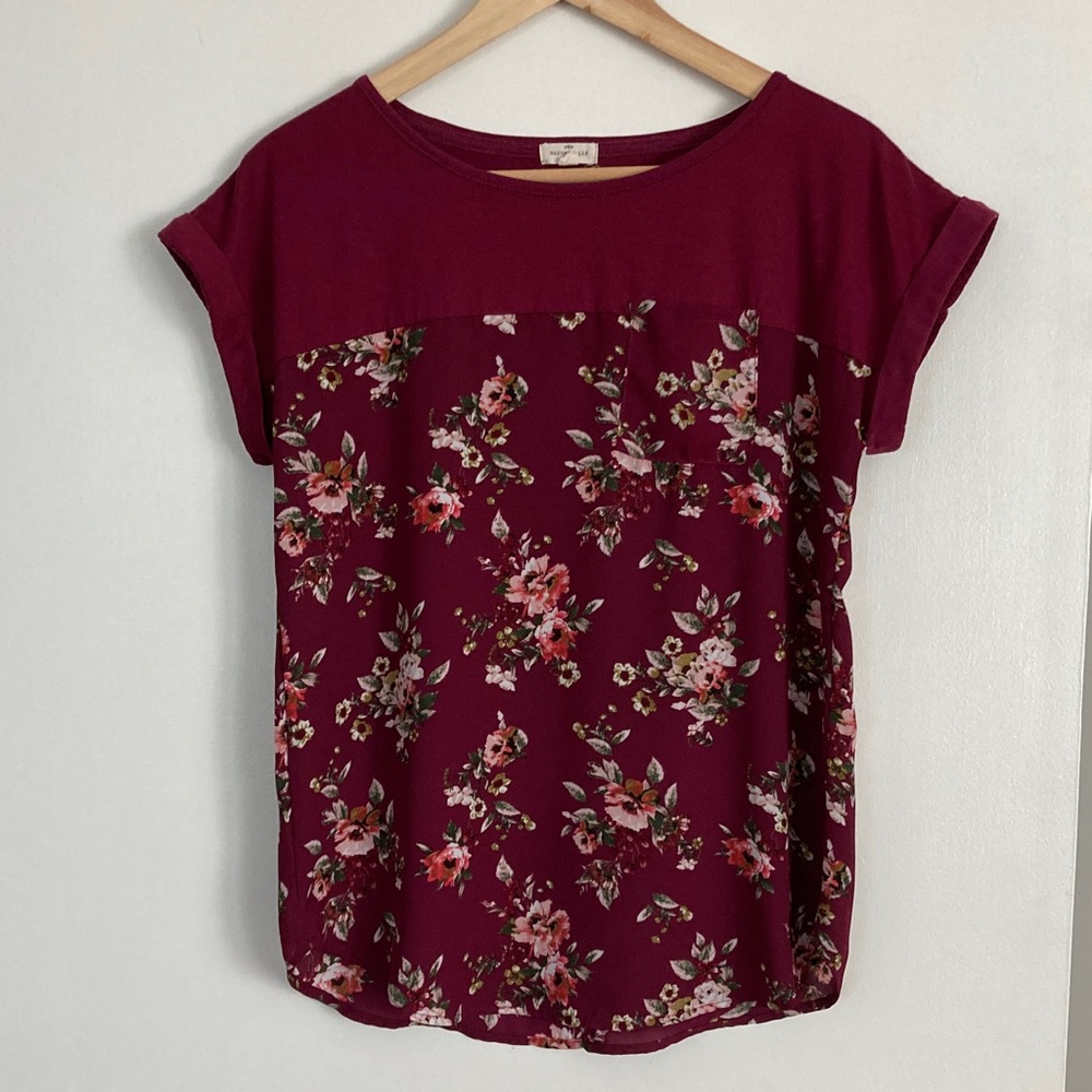 Floral Burgundy Blouse